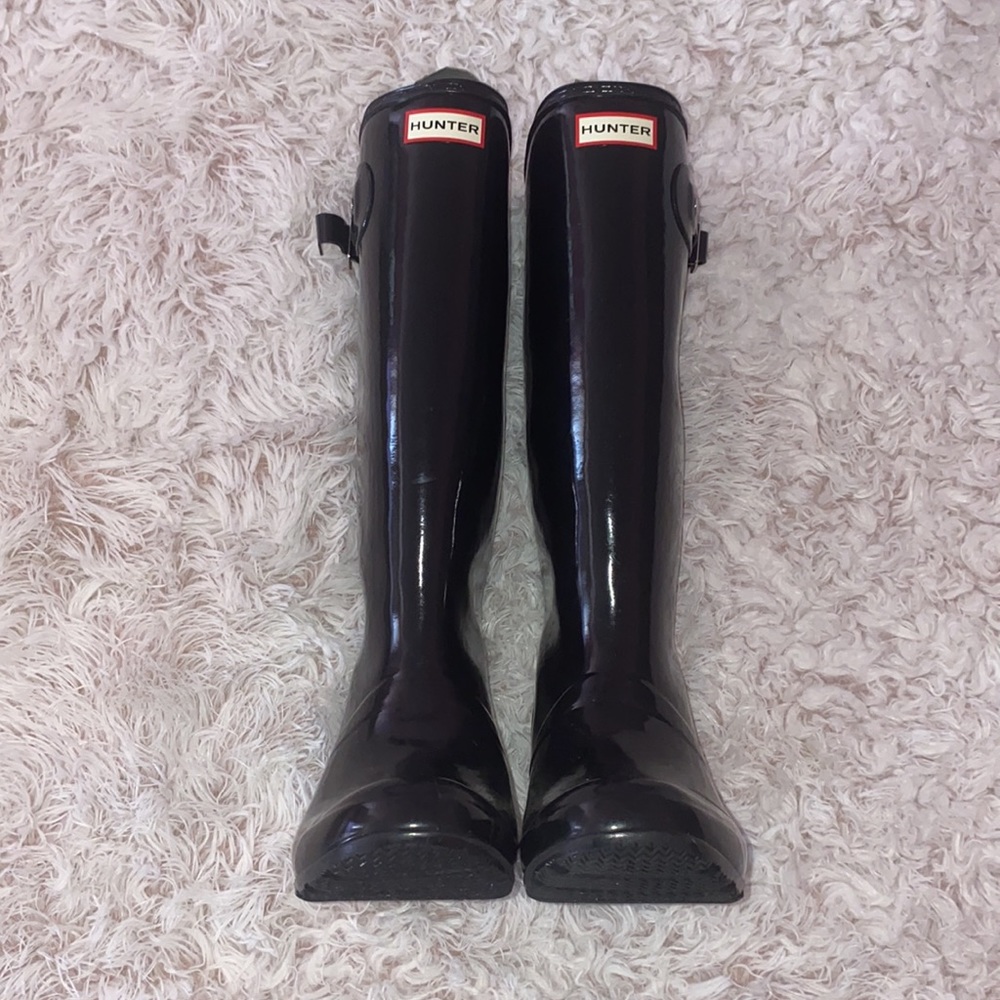 Hunter ORG Tour Gloss Tall Rain Boots: Black